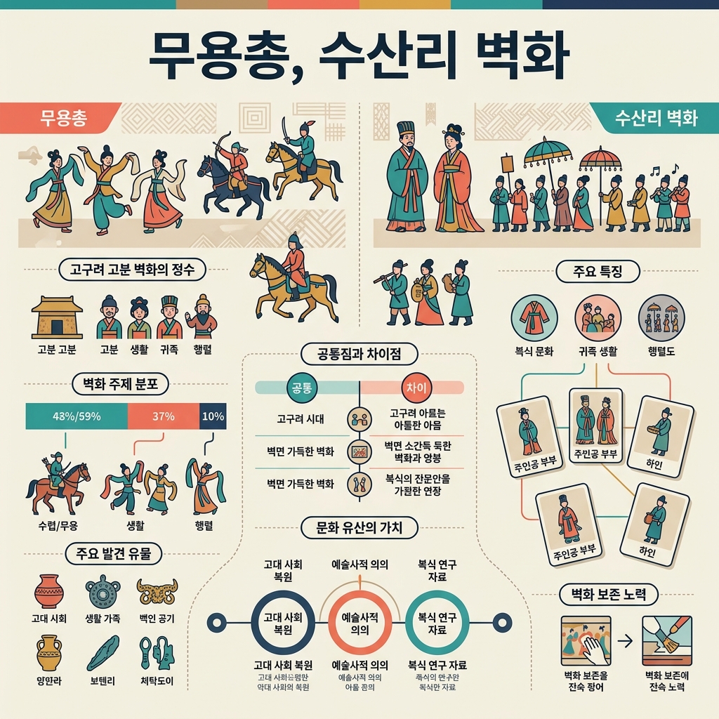 무용총, 수산리 벽화