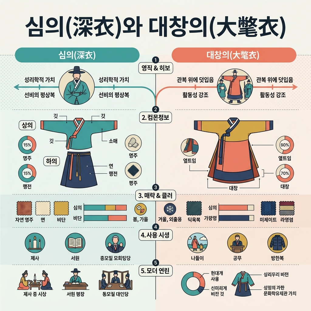 훈장 복식의 핵심: 심의(深衣)와 대창의(大氅衣) 1 심의(深衣)와 대창의(大氅衣)