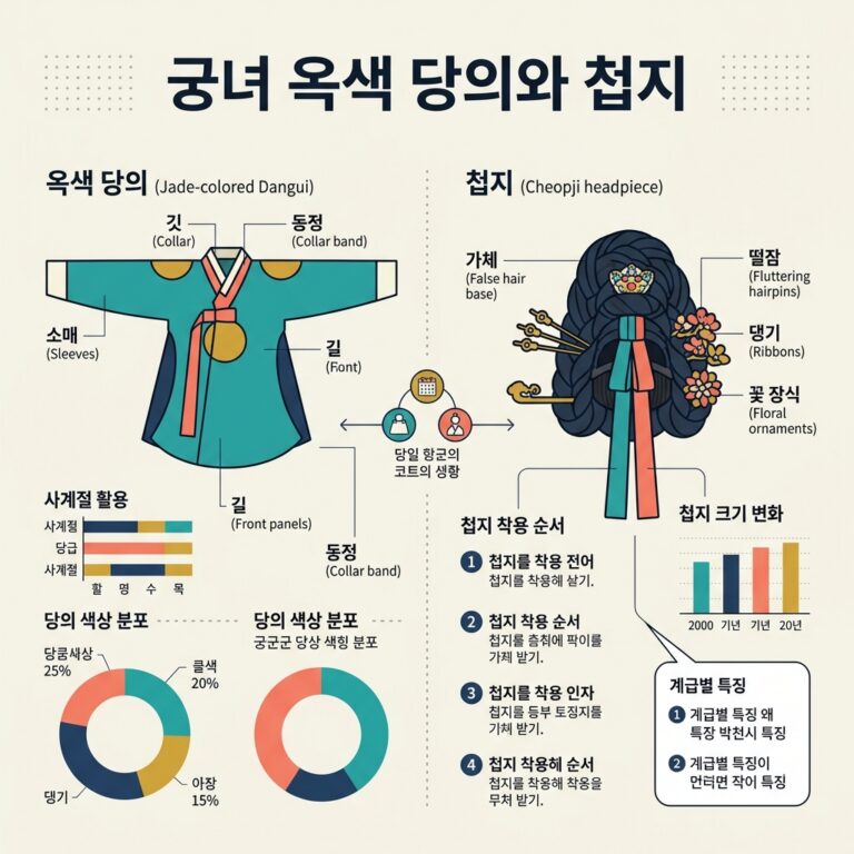 왕의 최측근이 착용했던 최고급 옥색 당의와 첩지 미학