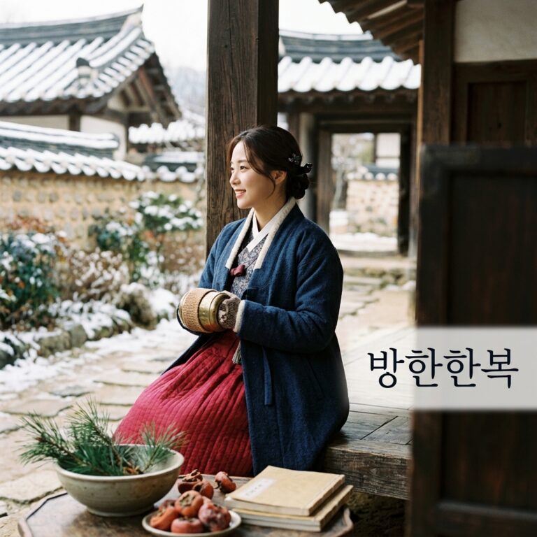 한겨울의 따뜻한 솜누비 방한한복