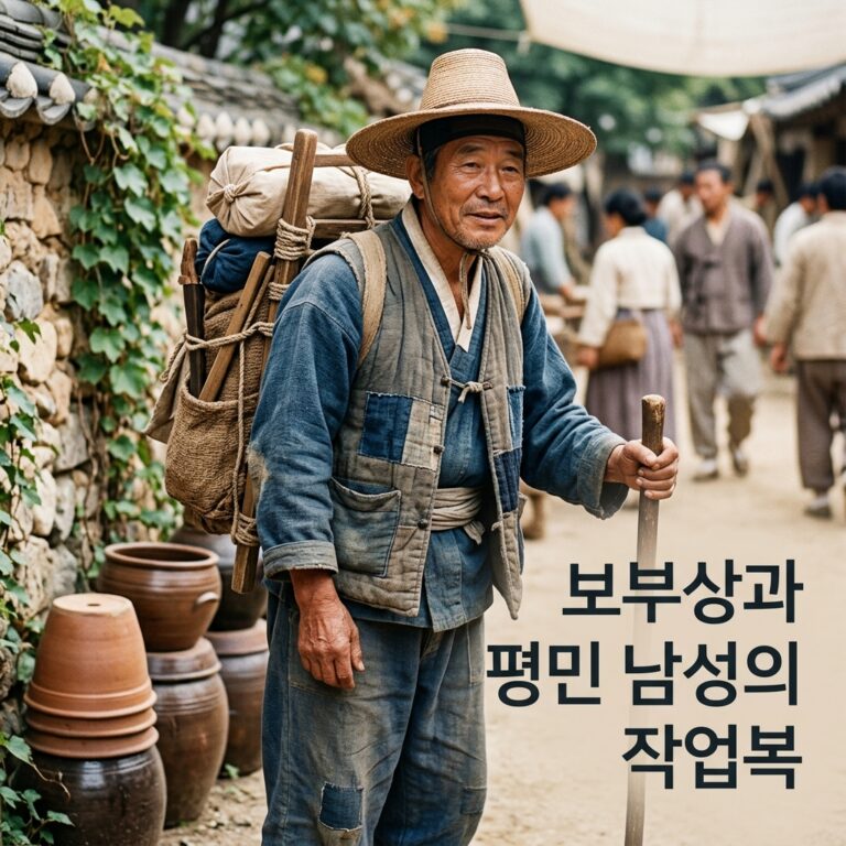조선 시대 보부상과 평민 남성의 실용적인 작업복 구조