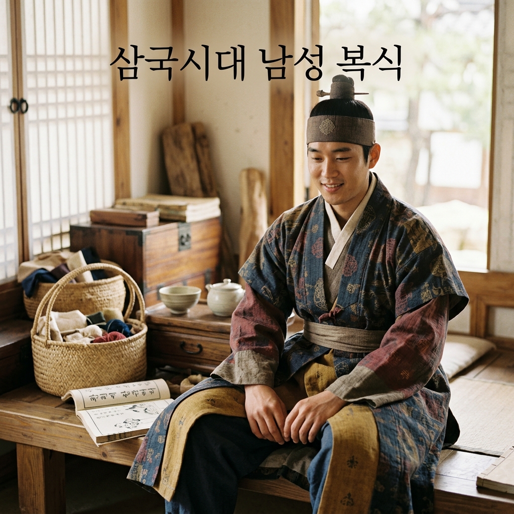 삼국시대 남성 복식: 고구려 벽화 속 바지와 저고리 고증 제품 이미지
