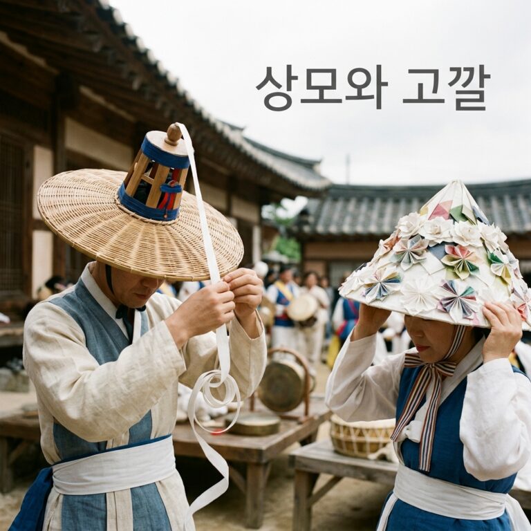 사물놀이 머리 장식 (상모와 고깔)