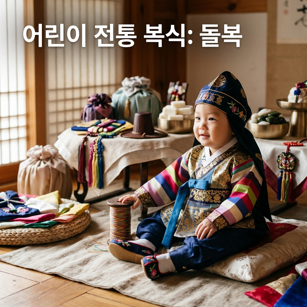 어린이 전통 복식: 돌복의 구성 제품 이미지
