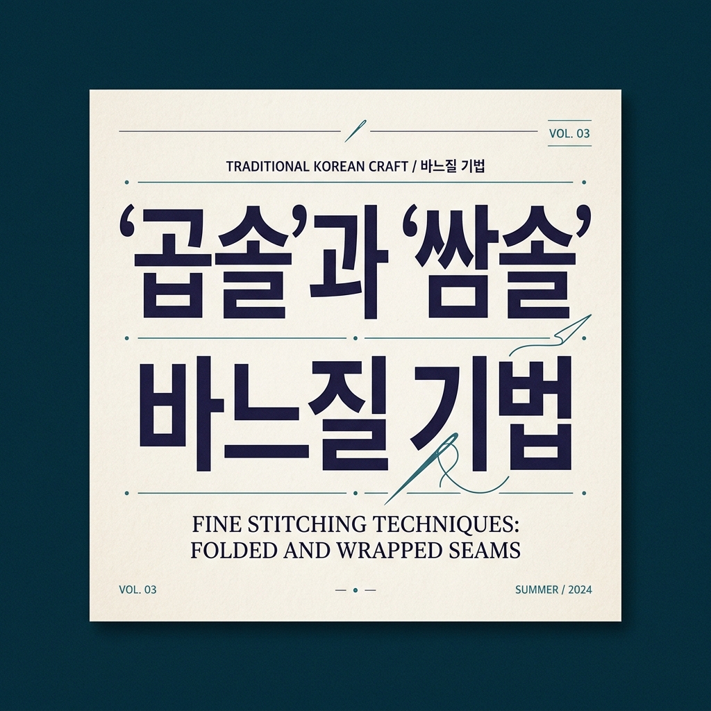 ‘곱솔’과 ‘쌈솔’ 바느질 기법: 전통 바느질 공정의 과학적 분석 제품 이미지
