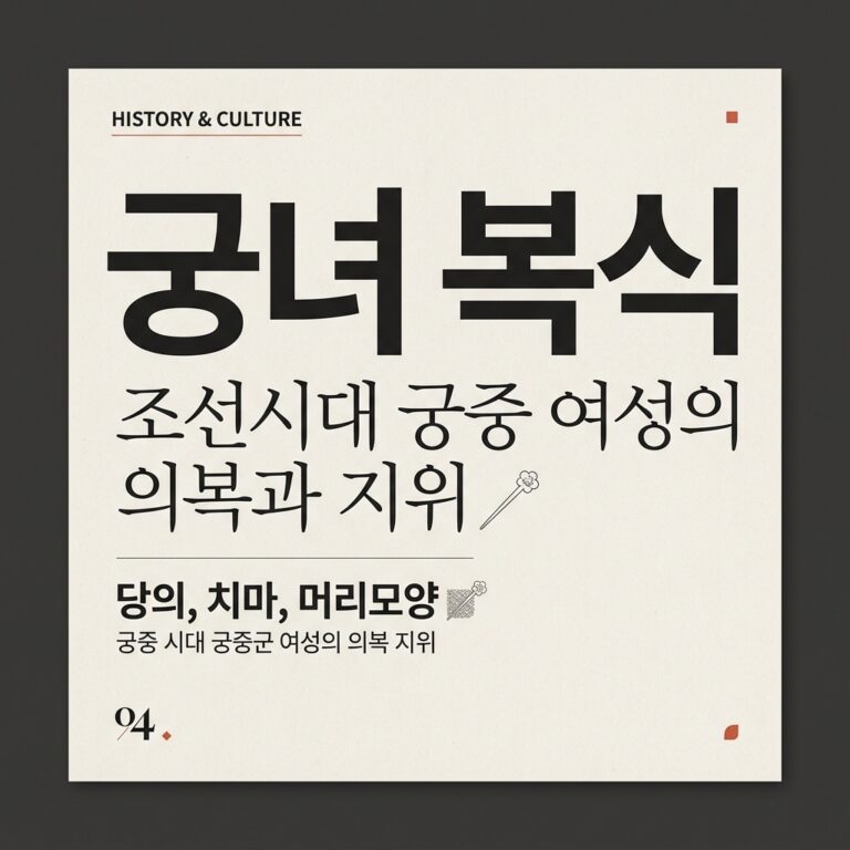 조선 왕실의 숨은 관리: 궁녀 복식의 계급별 특징과 정5품 상궁 복식의 권위 분석