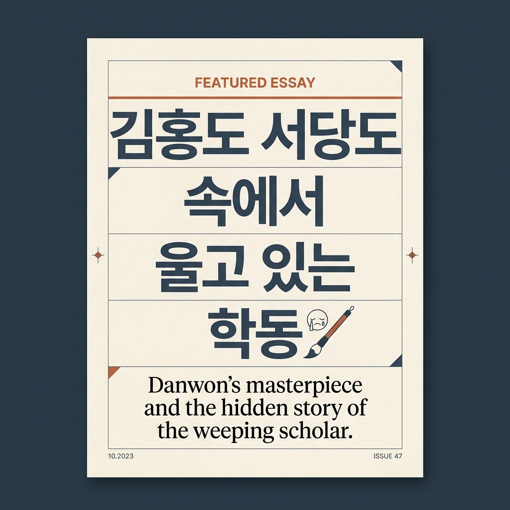 홍도 서당도 속에서 울고 있는 학동(어린이)들의 전통 아동 복식 구조 분석 제품 이미지