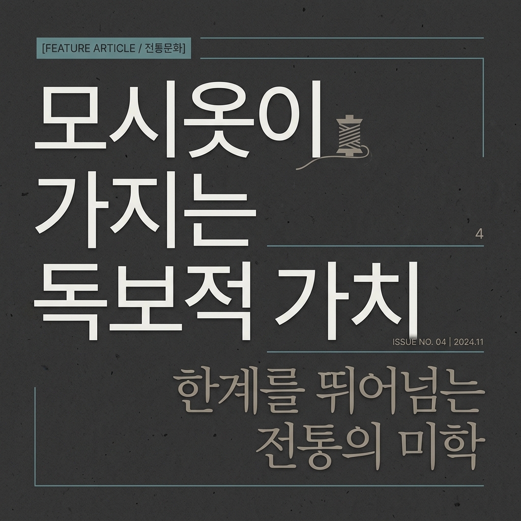 한국 복식사에서 모시옷이 가지는 독보적 가치 제품 이미지