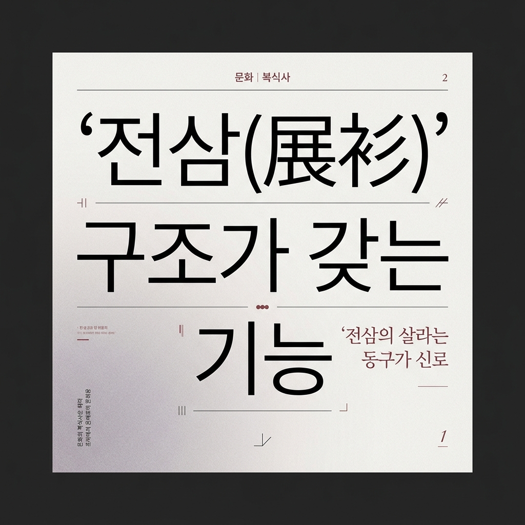 사대부의 격식과 미학, 도포(道袍) 분석: 뒷자락의 ‘전삼(展衫)’ 구조가 갖는 기능적·예술적 가치 제품 이미지