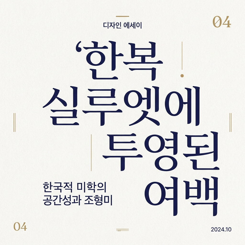 한복 실루엣에 투영된 여백의 조형 예술적 가치 제품 이미지