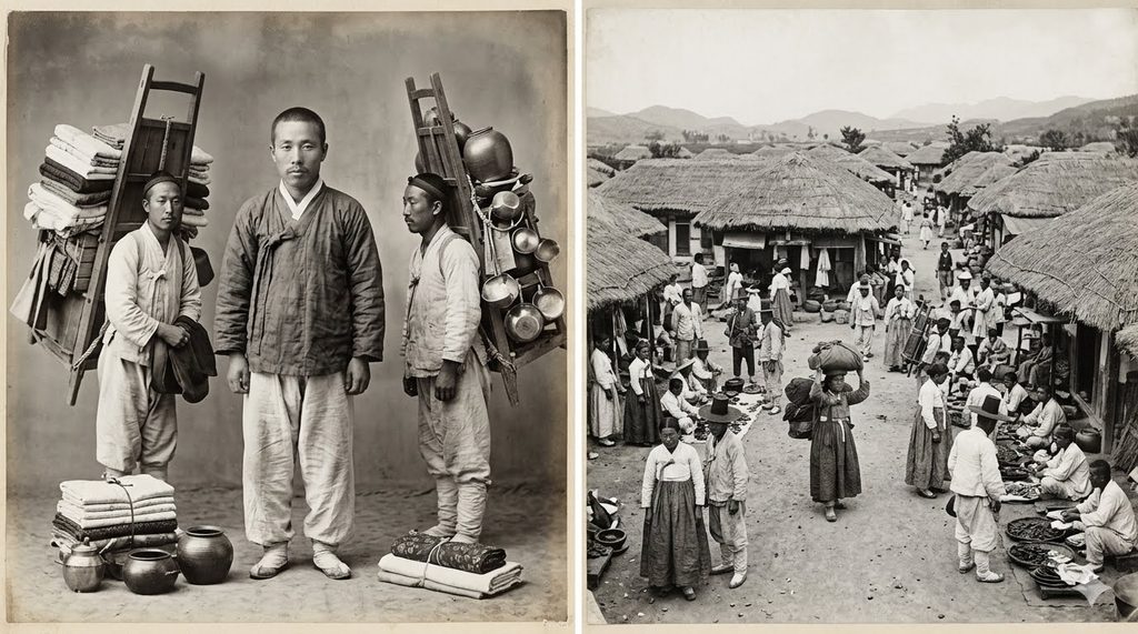 조선 시대 보부상과 평민 남성의 실용적인 작업복 구조 1 image 26