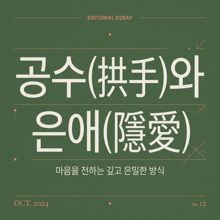 공수(拱手)와 은애(隱愛): 가지런히 모은 소매 끝의 매무세