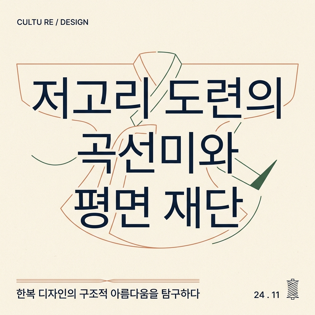 저고리 도련의 곡선미와 평면 재단 제품 이미지