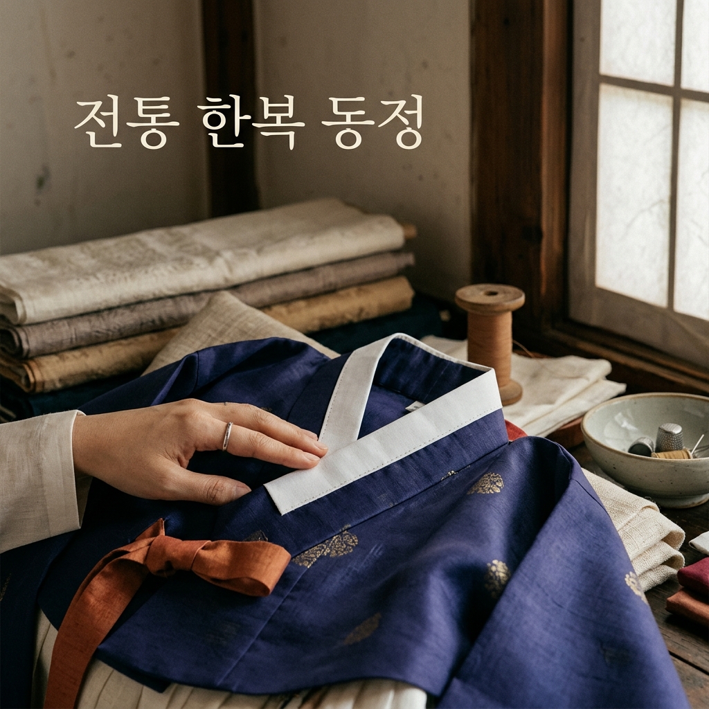 전통 한복 동정이 지닌 위생적 지혜와 시각적 대비 효과 제품 이미지