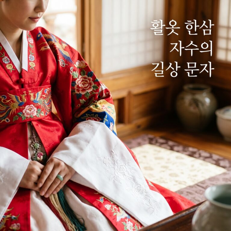 활옷 한삼 자수의 길상 문자와 음양(陰陽) 조화론