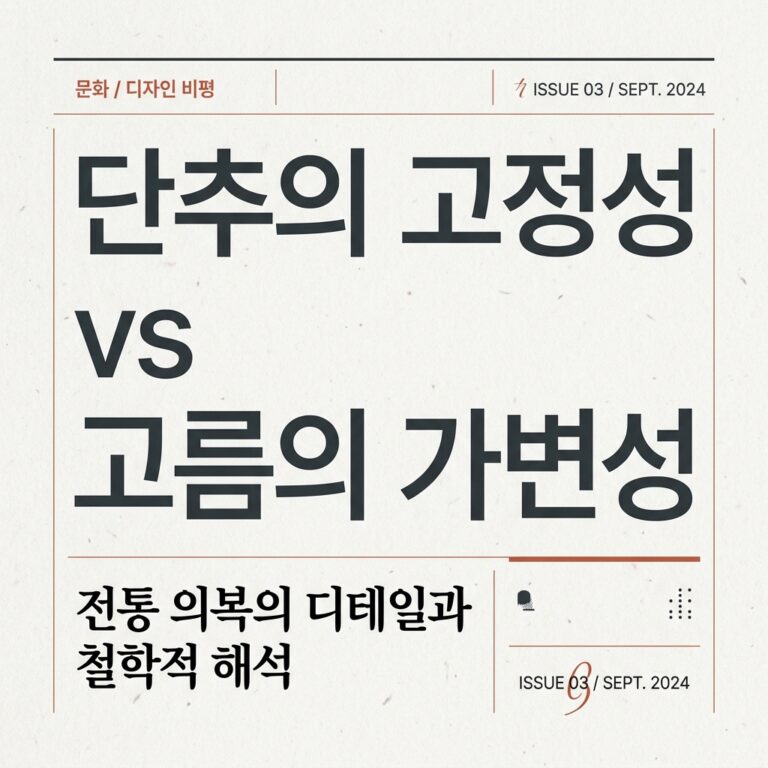 단추의 고정성 vs 고름의 가변성