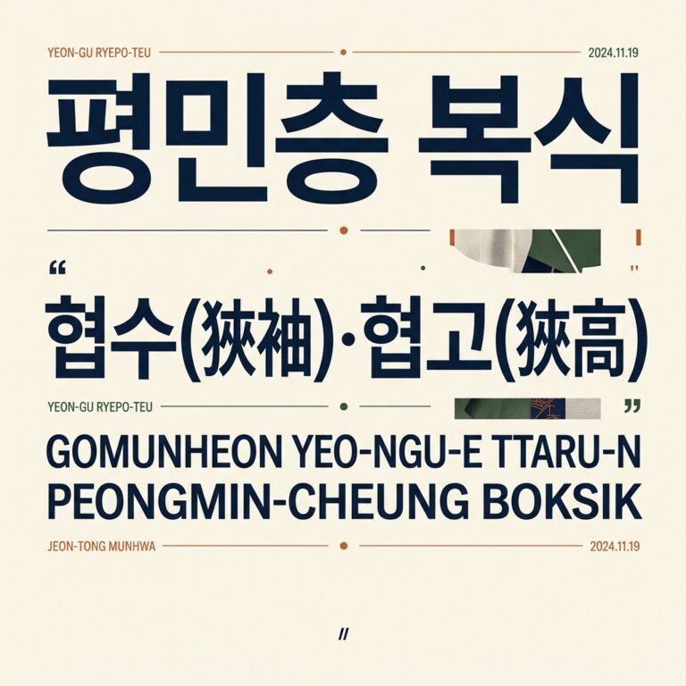 평민층 복식 협수(狹袖)·협고(狹高)