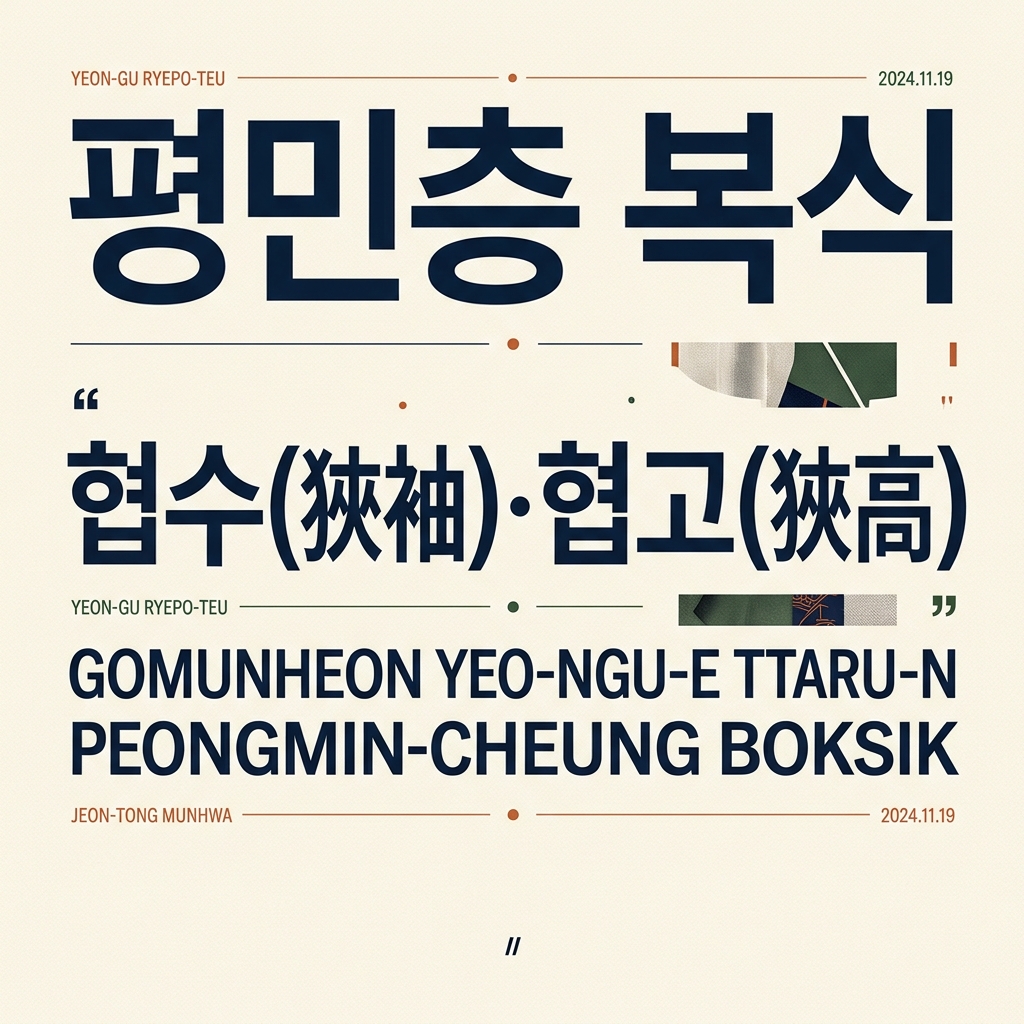 평민층 복식 협수(狹袖)·협고(狹高) 제품 이미지